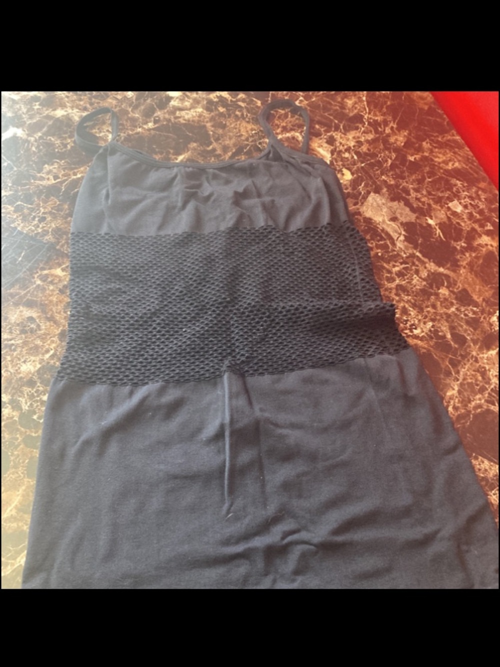 Black Sleeveless Knit Waist Dress
